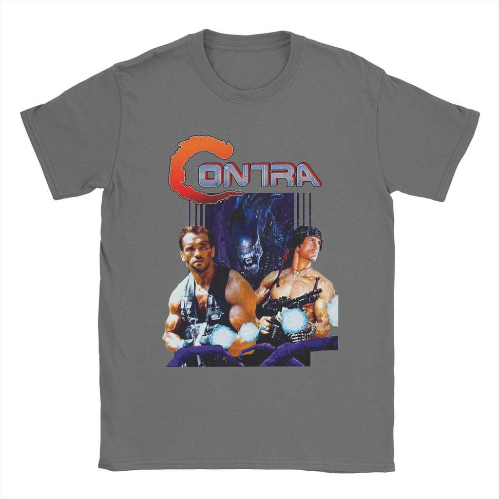 Мужская футболка Contra Movie Игра Одежда из чистого хлопка Новинка Футболка с коротким рукавом и круглым вырезом Футболка с принтом