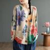 New Autumn Plus Size Sweaters Cardigan Oversize Women Pattern Floral Cartoon Printing Sweaters Knitting Loose Sweater