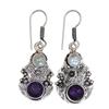 Серьги из серебра 925 пробы с аметистом и драгоценными камнями, серьги ручной работы, фиолетовые