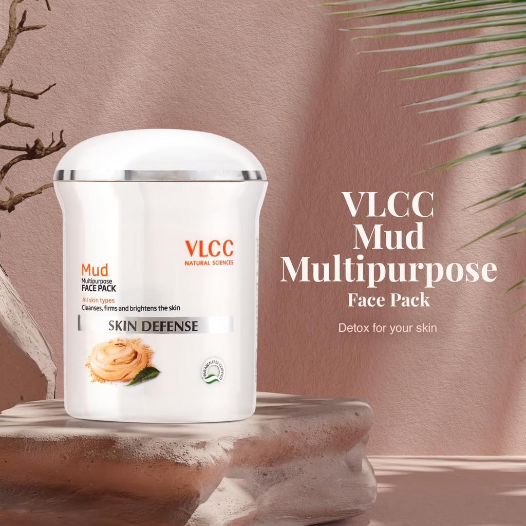 VLCC Грязевая маска для лица Skin Defense 70 г Упаковка из 1 шт. Очищающая омолаживающая маска для сияющей, упругой кожи
