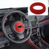 Red Soft Carbon Fiber Steering Wheel Panel Sticker For Subaru Forester -2024