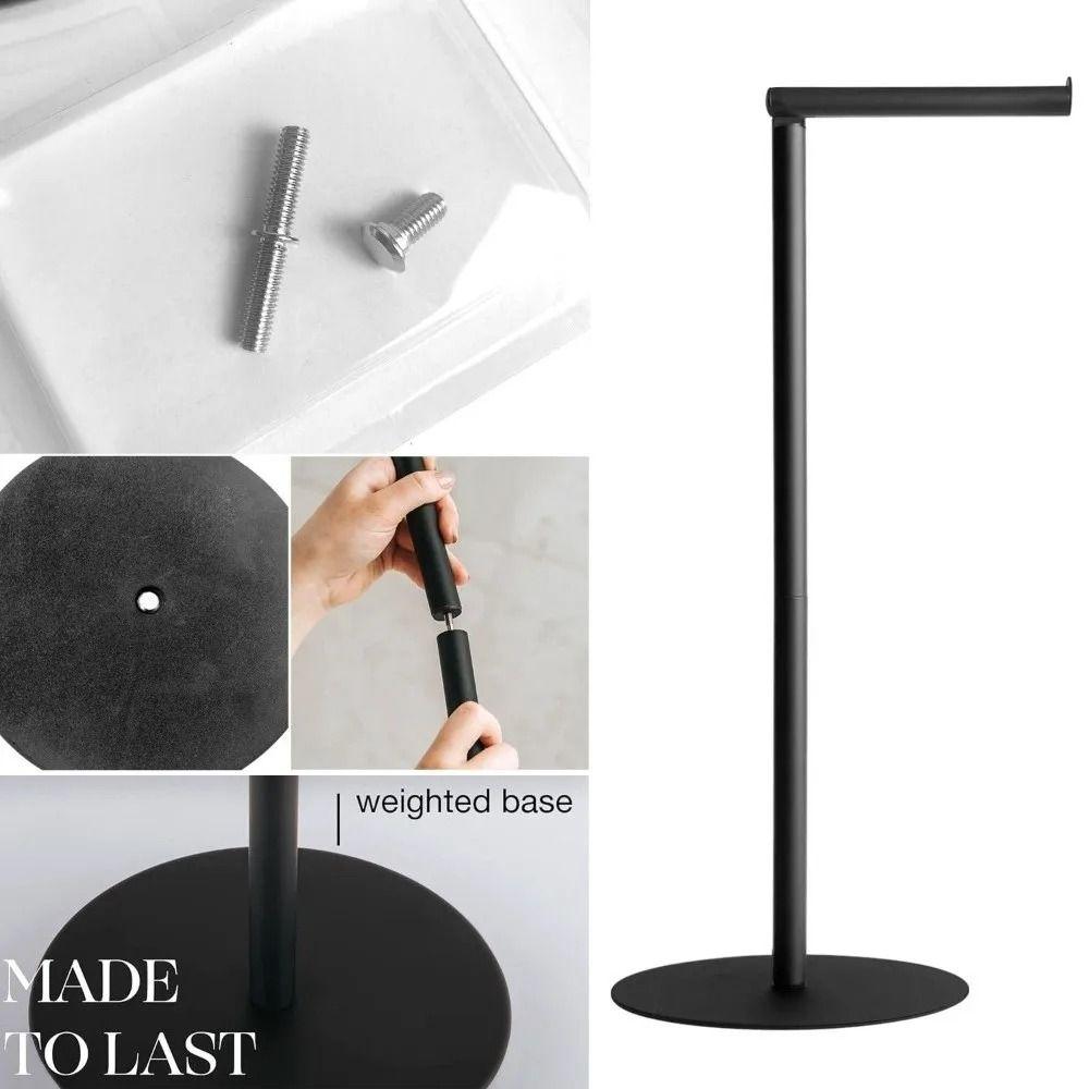 Non-slip Stainless Steel Paper Roll Stand Rust-Proof Floor Standing Paper Dispenser Bedroom