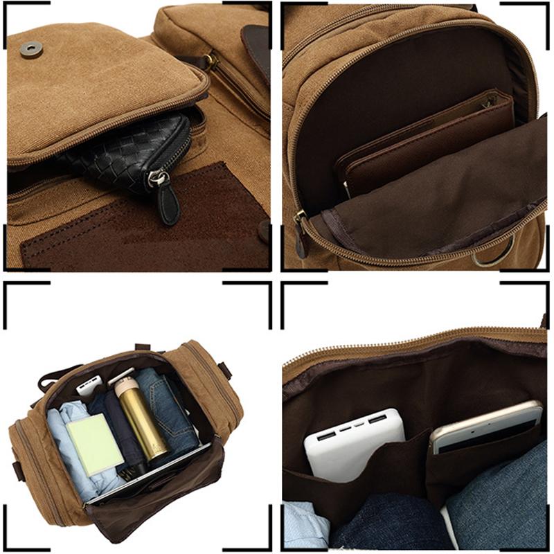 European and American Retro Travel Bags Canvas Leisure Handbags Travel Portable Bags Men's Shoulder Bag