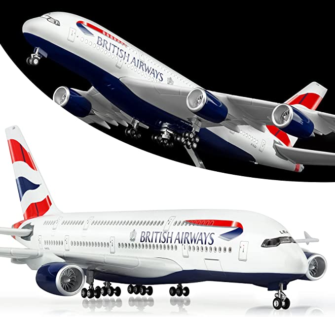 Масштаб 1/160 50,5 см Самолет Airbus A380 Модель авиакомпании Air France со светодиодной подсветкой и колесами Литой пластик смола Самолет для коллекции