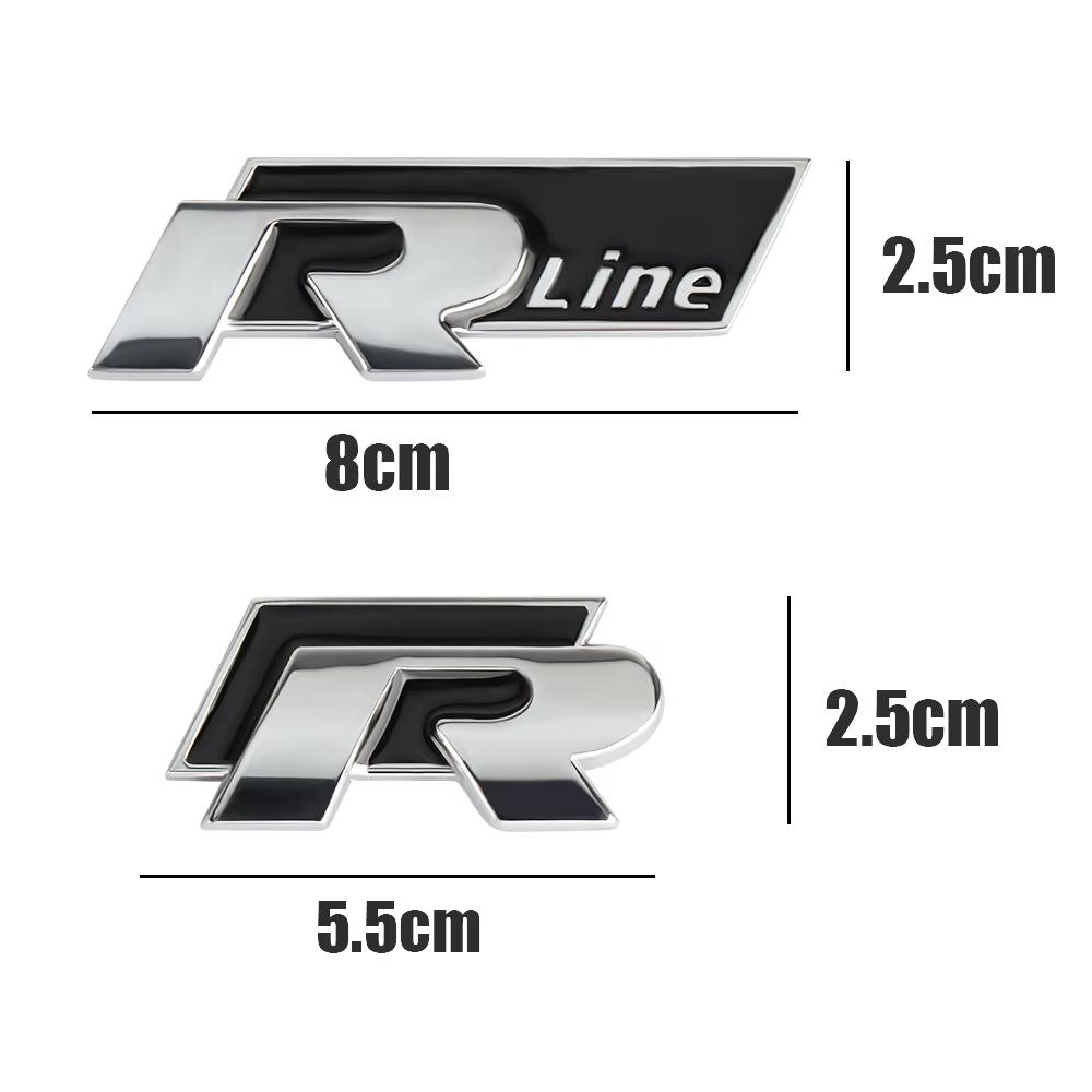 SVLHP1 Car Styling Front Grille Badge Decoration Rline Metal Emblem For Volkswagen VW Golf 4 5 6 7 8 Passat T5 B5 b6 b8 MK6 MK7 Tiguan