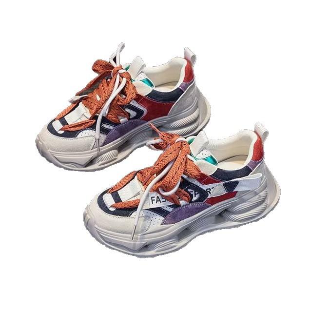 Европейская станция папины кроссовки женские 2025 весна и лето взрыв интернет-знаменитость кожаная цветная платформа удобные спортивные и повседневные s