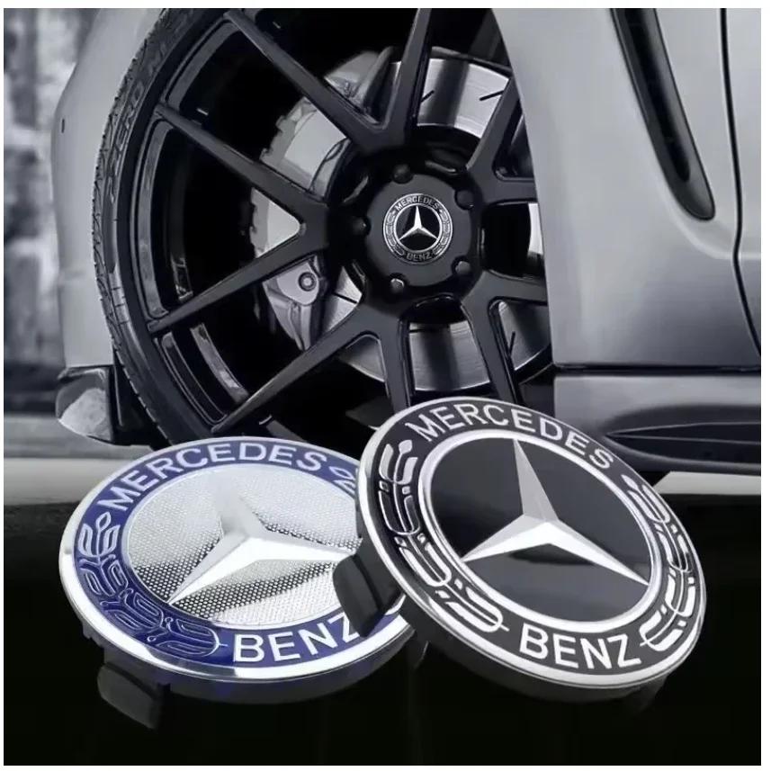 4 шт./комплект Универсальный Черно-серебристый Колпачок ступицы AMG для Mercedes Benz 75 мм Запасной Колпак ступицы колеса FA1