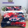 Washington Wizards Logo Pattern Bedding Set Quilt Cover Pillowcase Home Decor Gift (1 * duvet cover + 2 * pillowcase, without core)