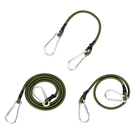 30/60/90СМ Эластичный шнур с карабином Усиленный для улицы, кемпинга, автодома, палатки, велосипеда, каяка, багажа, груза, эластичные стяжки, веревка