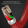 Data Cable Anti-winding Braided Nylon Rope Type-C 180 Degree Rotation Charging Cord for Phone