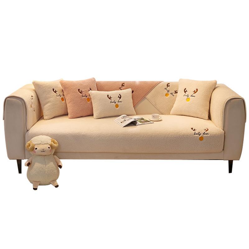 Рождественская подушка для дивана Зимняя утолщенная нескользящая плюшевая подушка на сиденье с лосем Украшение сцены Чехол для дивана Трансграничный