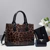 High-End Women's Leopard Print Crossbody Bag Set - Light Luxury, Large Capacity Commuter Style