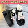 High Heel Sweet Bow High Heel Single Mary Jane Shoes Women's Bow Single Shoes Women's Autumn Mary Jane Vintage Thick