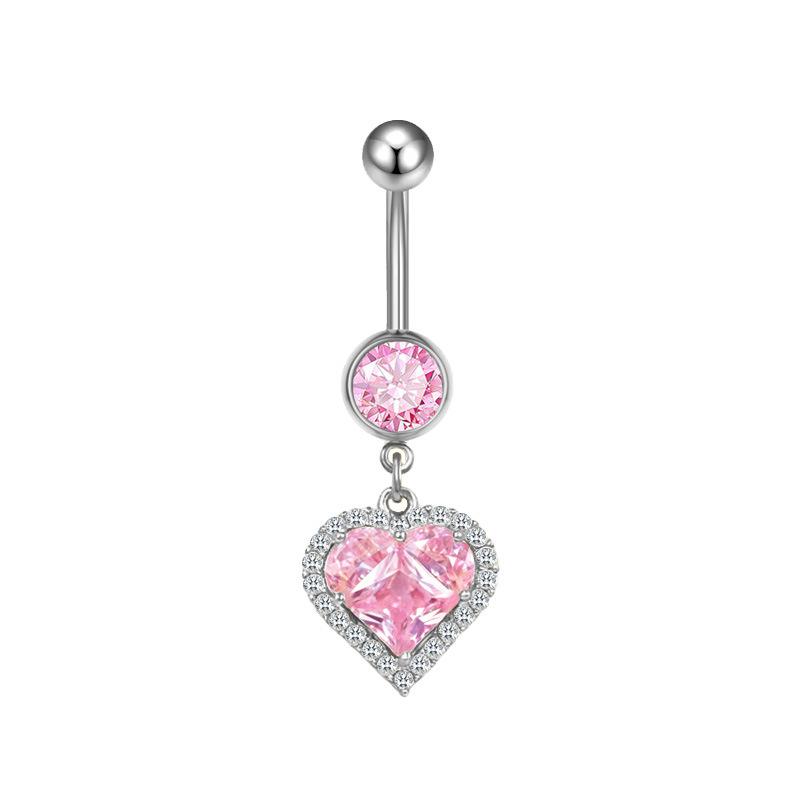 Chic Butterfly Heart Belly Button Ring Pink Women Navel for Birthday and Celebration