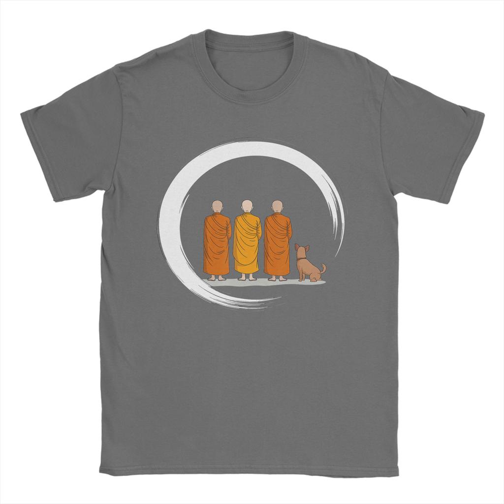 Unisexs TShirts Peace Walking Monks Minimalist Zen Art Fashion Pure Cotton Tees Short Sleeve  T Shirts Crewneck Tops Party