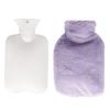 Hot Water Bag Double Insert Pocket PVC Liner Washable Cover 1000ml Capacity Warm Water Bag for Home Purple