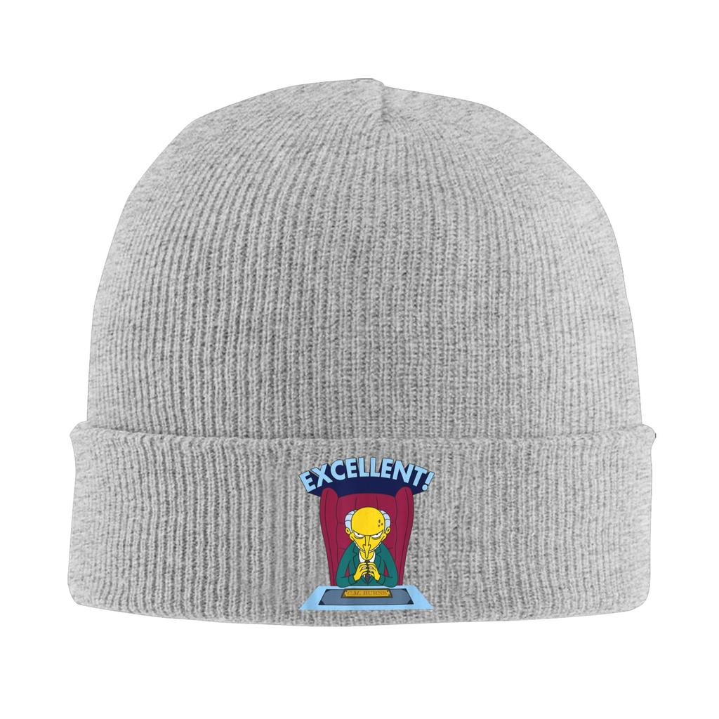 The Ssimpson Mr Burns Excellent Beanie Hats Funny Knit Hat Autumn Winter Outdoor Sport Caps Graphic Warm Soft Bonnet Hats