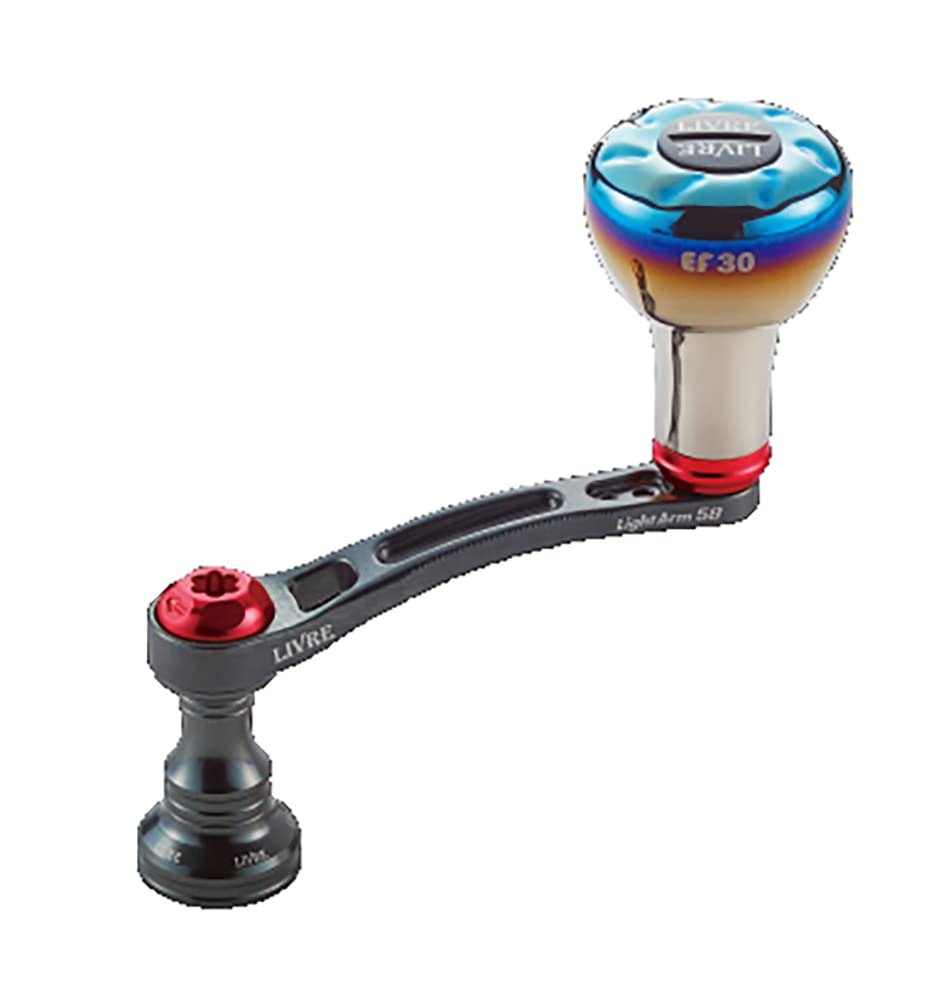 LIVRE 10687 Light Arm 58 EP30 Knob for Shimano Gunmetal Plate Red S2, + (LA58-EFS2-GMR)
