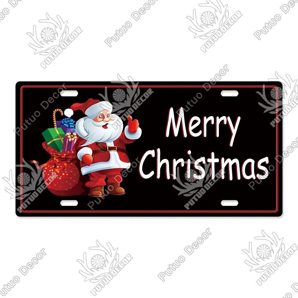 Putuo Декор с Рождеством номерной знак жестяная табличка металлический винтажный постер для домашнего бара новогодний подарок Navidad Настенный декор