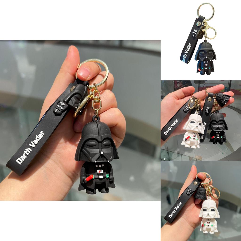 Adorable Cartoon Darth Vader Car Keychain Cute Pvc Soft Pendant Key Accessory