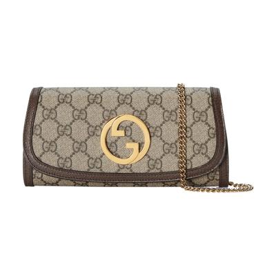 Blondie GG Supreme Canvas Кожаный Кошелек на Цепочке Сумка Кроссбоди с Золотой Фурнитурой для Женщин Повседневное Использование