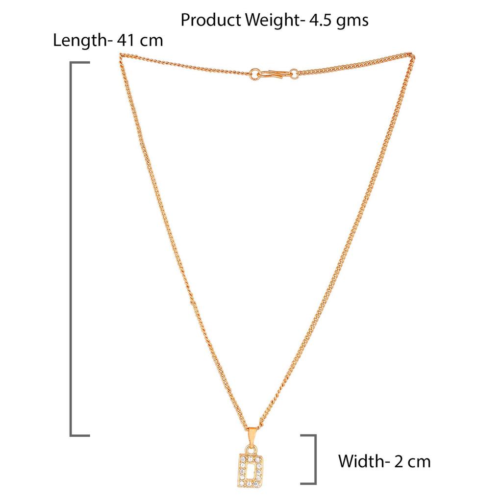 Женский кулон Estele Rosegold Splendid среднего размера с буквой D и австрийскими кристаллами