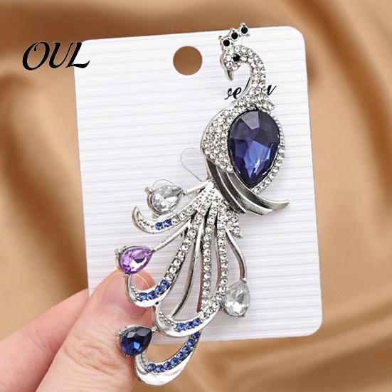 Sparkling Brooch Pin Faux Crystal Peacock for Women, Bling Rhinestone Coat Decoration Lapel Pin, Dainty Clothing Jewelry Wedding Party Prom