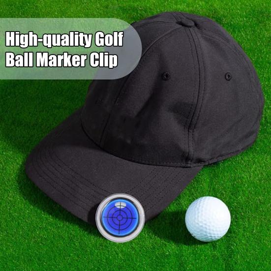 1/5Pcs Golf Ball Marker Round Cap Clip Mark with Level Function Magnetic Golf
