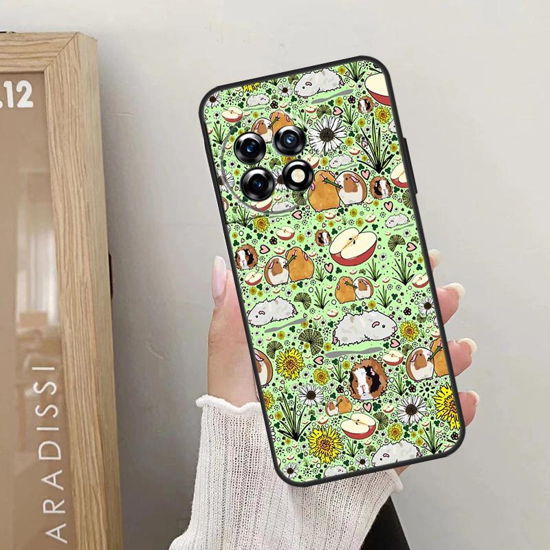 Cute Cartoon Guinea Pig Case For OnePlus Nord CE 5 2 3 4 Lite N20 N30 OnePlus 15 13 12 10 R 13T 10T 11 9 10 Pro Cover