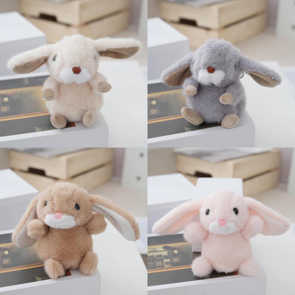 Adorable Rabbit Realistic Plush Keychain With Soft Pp Cotton Stuffing Cute Keyring Toy Perfect For Couples And Car Bags