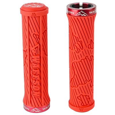 WFS Мировая карта MTB Рукоятки Руля Однозажимные Эргономичные Рукоятки Руля Горного Велосипеда Комфортные С Гашением Вибраций для и Даунхилла Красные С Зажимом – Нескользящие –