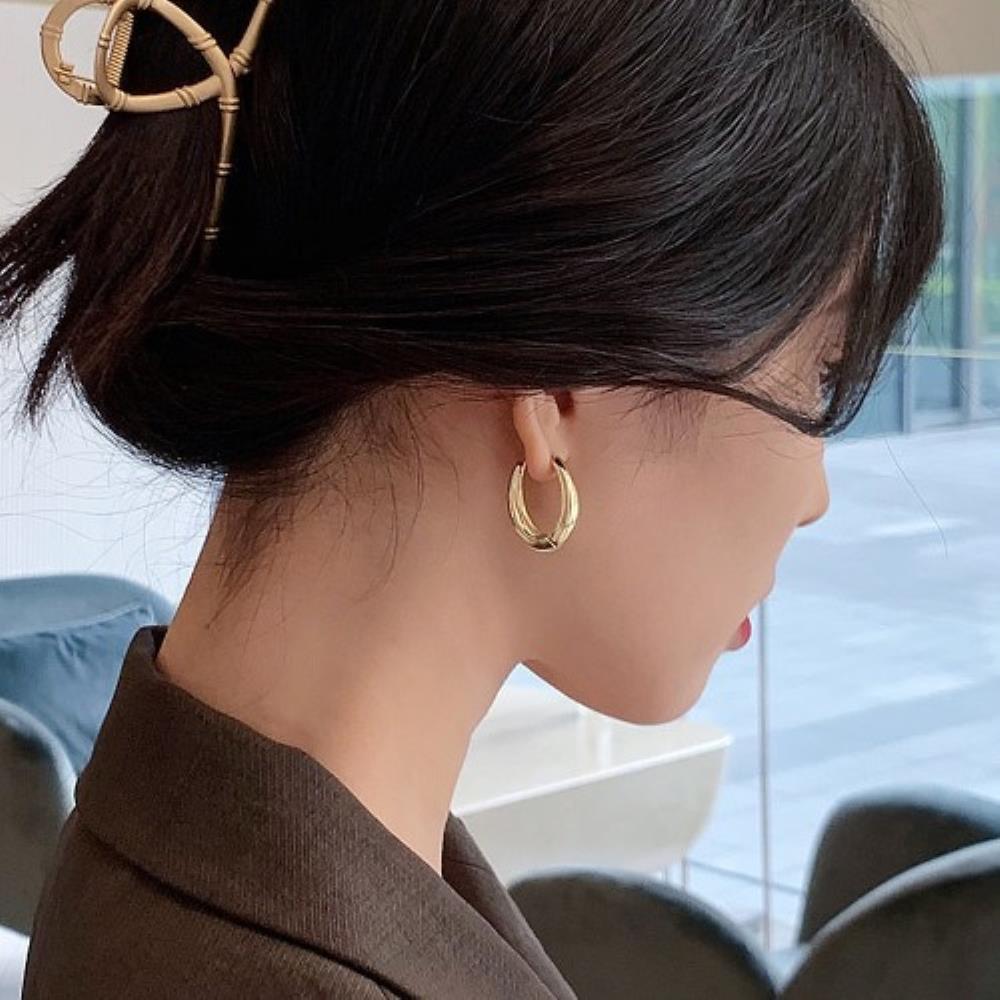 Women's Daily Bold Simple Multi-Color Gold Silver Earrings