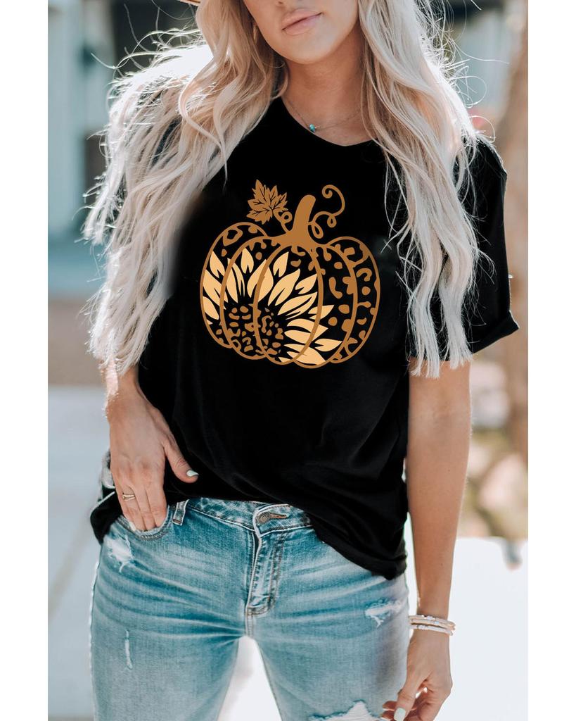 Azura Exchange Футболка с рисунком тыквы и подсолнуха на Хэллоуин
