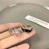 Vintage Irregular Cross Star Couple Ring for Women Men Punk Gothic Sliver Color Kpop Adjustable Rings Y2K Egirl Jewelry Gift