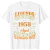 66th Birthday Vintage Legends Born In 1958 66 Years Old T Shirts Graphic Cotton Streetwear Short Sleeve Summer T-shirt Men