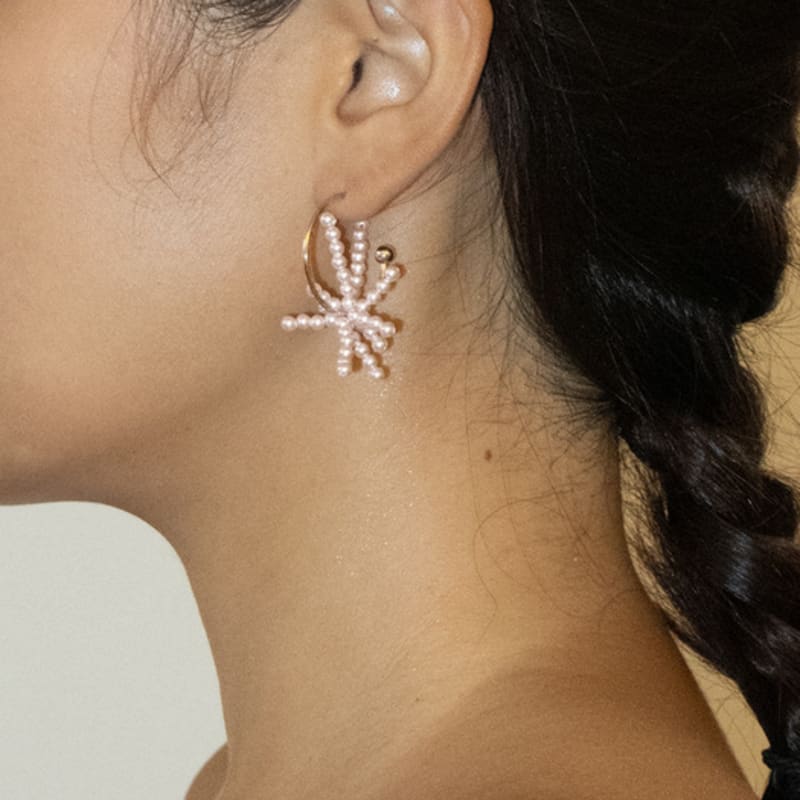 PAULINE LOUISE Signature pale pink motif earrings (mini) Signature pale pink motif earrings (mini)
