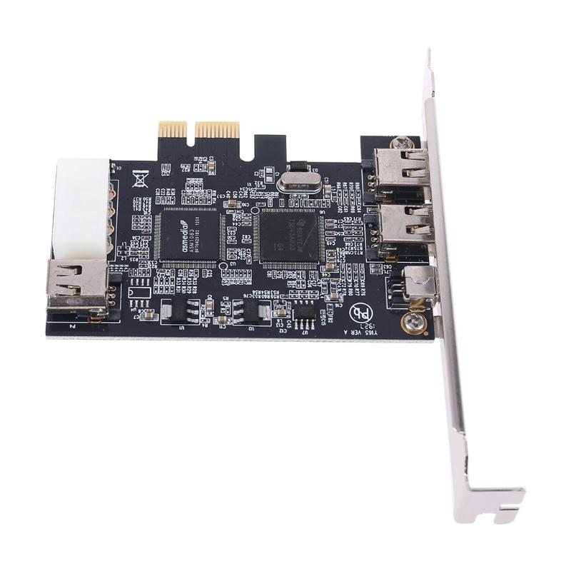 PCIe 3 Ports Firewire Cable Expansion Card PCI for 1394B & 1394A TI IO2213B Chipset Adapter
