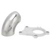 Turbo Downpipe Flange with 2.5in 90 Degrees Elbow High Temperature Resistant Fit for T3 T4 5 Bolts Turbo