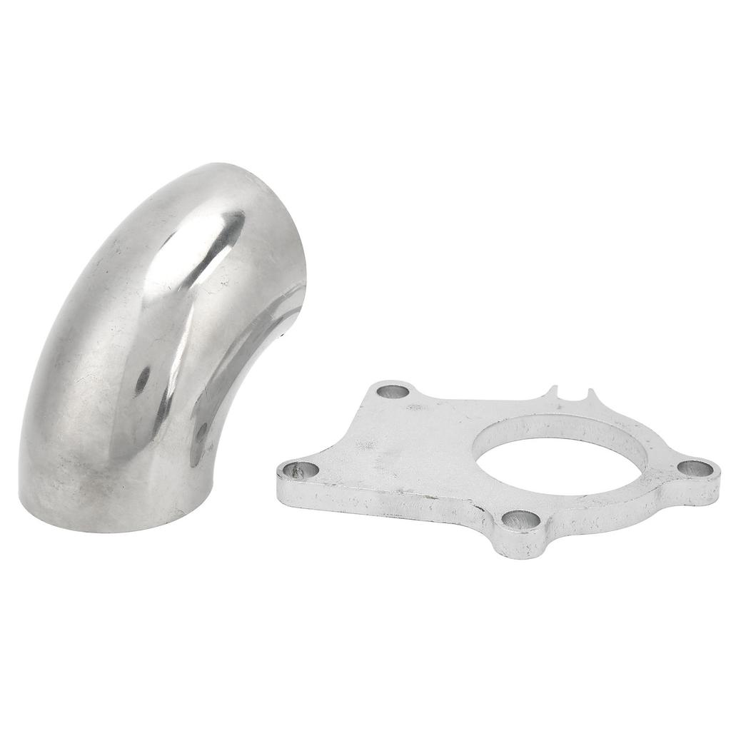 Turbo Downpipe Flange with 2.5in 90 Degrees Elbow High Temperature Resistant Fit for T3 T4 5 Bolts Turbo