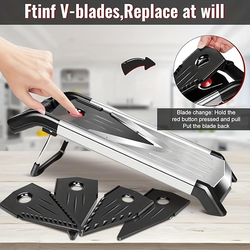 1 шт., Кухонный слайсер, Слайсер для овощей из нержавеющей стали, Слайсер-мандолина для продуктов с регулируемой толщиной для картофеля, овощей, лука, Многофункциональный овощ