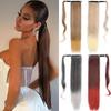 22 34 Inch Long Straight Ponytail Hair Synthetic Extensions Heat Resistant Hair Wrap Around Pony Hairpiece for Women