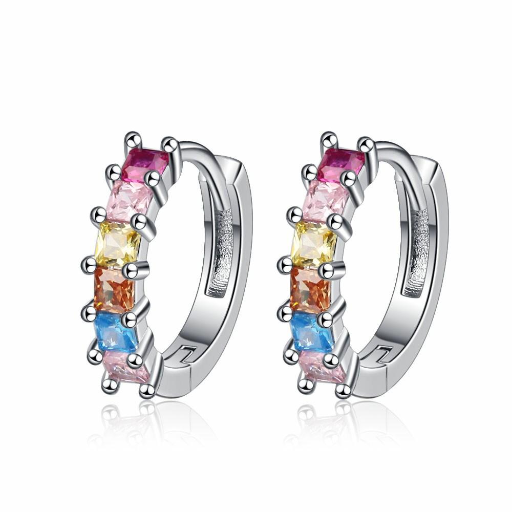Серьги Trendy Temperament, женские серьги Niche Design High-End с геометрическим узором и радугой из циркония, универсальные серьги