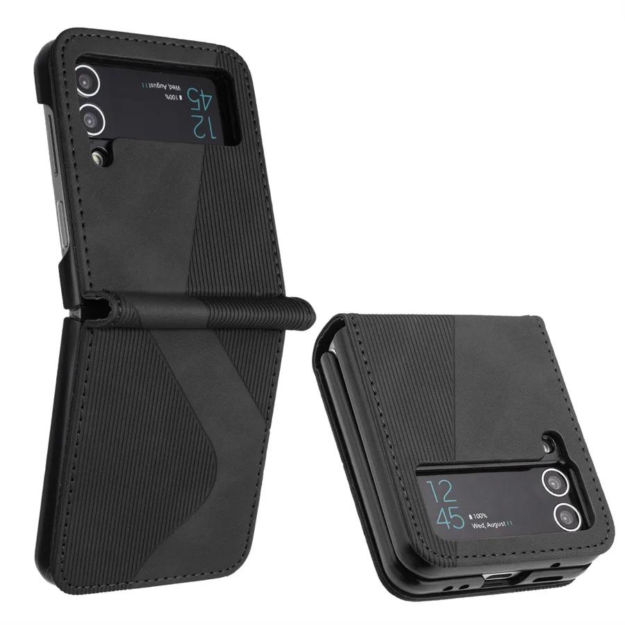 Роскошный чехол для Samsung Z Flip 4 5 6 Flip3 5G Кожаная бронированная задняя крышка для Samsung Galaxy Z Flip 7 FE Чехол Z Flip 3 5 6 7 Funda