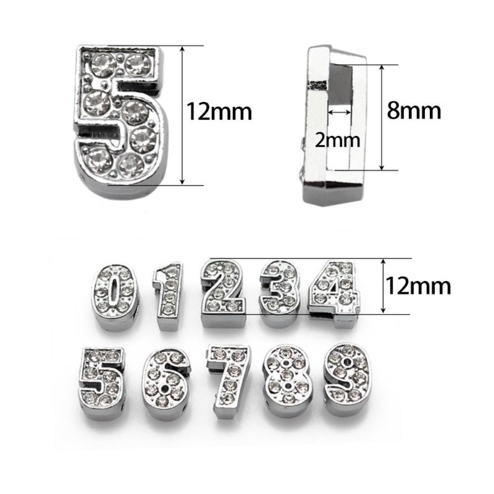 10pcs Number Bag Belt Decoration Silver Color Belt Buckle Decoration 20cm Cotton Dolls