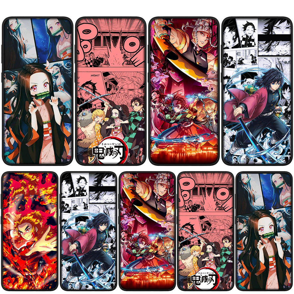 Чехол для iPhone 16 15 Xiaomi Redmi Note 14 13 12 11 Pro Max X 8 16e Samsung Galaxy S25 S24 S23 Moto OPPO Huawei Kyoujurou Demon Slayer Tanjirou Nezuko