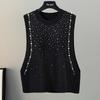 Elegant French Style Beaded Knit Vest for Women
