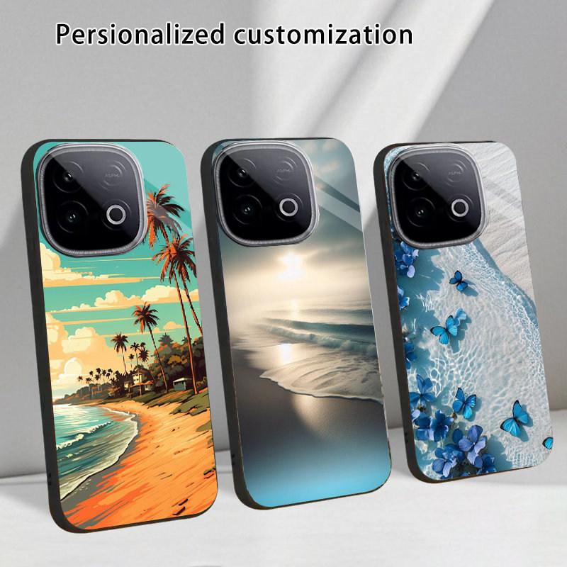 Customized Glass Phone Case DIY Cover For Vivo IQOO z7x z7 z10 turbo z10 turbo pro z3 z5 z6 z8 z8x z9 z9s z9s pro z9x z9turbo
