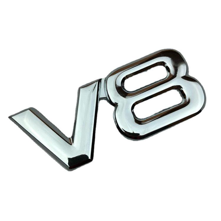 3D значок-эмблема V8 для автомобилей Toyota и Volkswagen - Металлическая наклейка на багажник с гальваническим покрытием