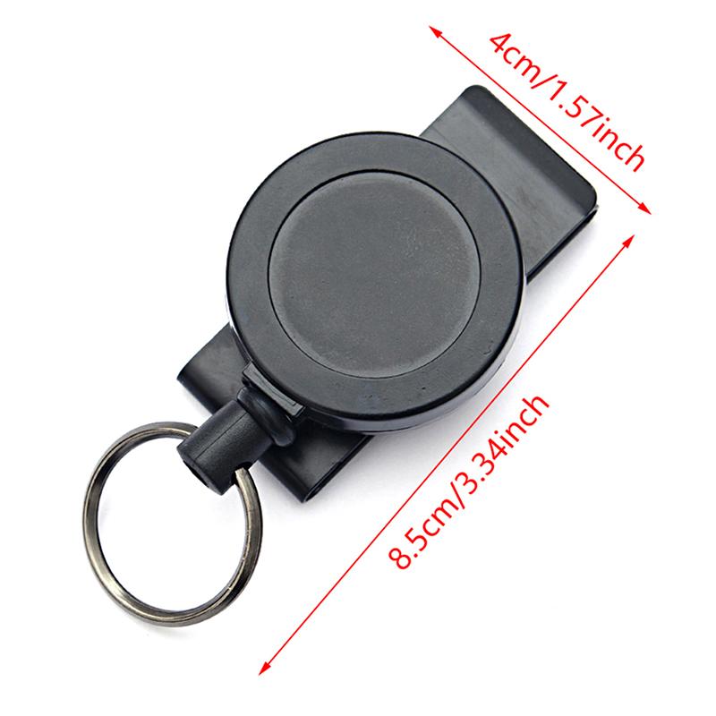 Retractable Pull Chain Reel Id Card Badge Keychain Holder Recoil Belt Clip