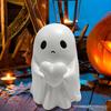 Halloween Ghost Figurine Mini Cute Ghost Bat Heart Statue Resin Tabletop Ornaments for Home Office Desk Decor